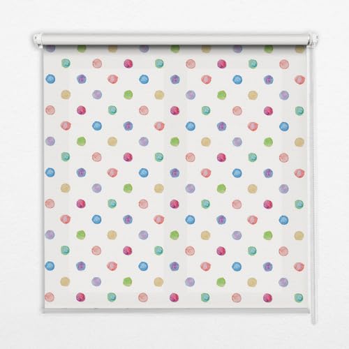 Store enrouleur perméable points colorés pour protéger votre intimité