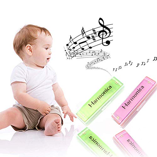 Kids Harmonica, 2 PCS Translucent Harmonica with Case 10 Holes Diatonic Bules Children