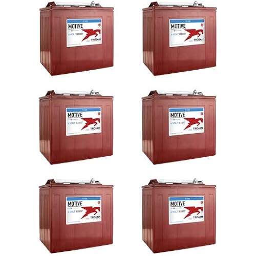 Trojan T-105 GC2 6V 225Ah Deep Cycle Flooded Lead Acid Battery x6