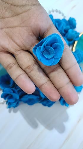 Image of VRB DecTM 50 Pcs Artificial Fabric Rose Fake Flowers Water Floating Flowers,Festival and Events, Home, Table, Bedroom, Pooja Room Decoration Items and DIY. (Sky Blue)