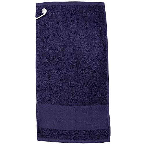 Image of Towel City Printable Border Golf Towel (One Size) (Navy)