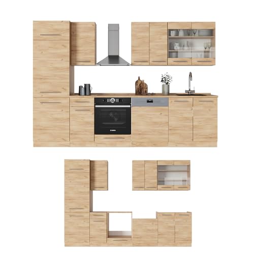 Vicco Cucina Componibile Quercia Dorata 300 Cm , Pl Antracite - 7