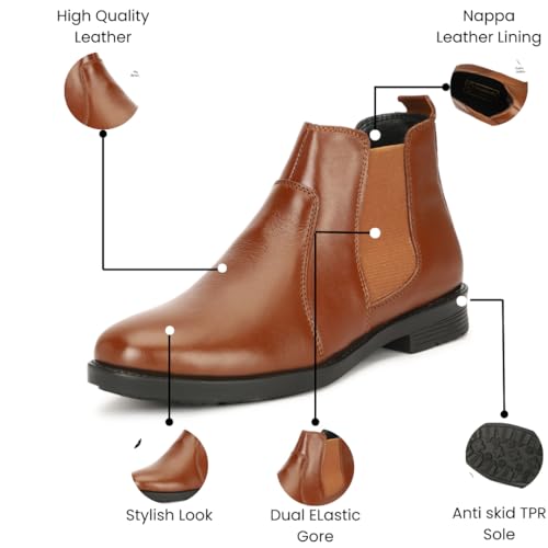 Image of Leatherful Chelsea boots for Men | Full Grain Leather | Genuine Leather | Smart Casual | Office, Party