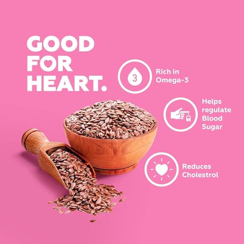 Image of Yogabar FlaxSeeds 500g (250g*2, Pack of 2) | Buy 1 Get 1 Free | Rich in Omega-3 & Antioxidants | Supports Skin Health, Gut Health & Weight Management | Superfood for Healthy Eating