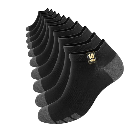 Chic Defend Sneaker Socken Herren 10 Paar Atmungsaktive Baumwolle Sportsocken Kurz Sommer Halbsocken Laufsocken Schwarz Weiß Grau 35-38 39-42 43-46 47-49, Schwarz, 43-46 Chic Defend Sneaker Socken Herren 10 Paar Atmungsaktive Baumwolle Sportsocken Kurz Sommer Halbsocken Laufsocken Schwarz Weiß Grau 35-38 39-42 43-46 47-49, Schwarz, 43-46