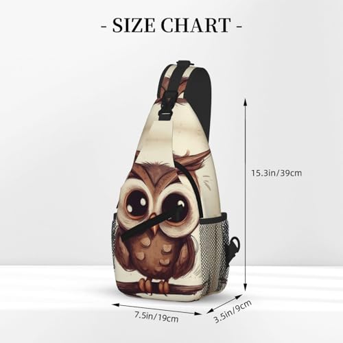 Bolso bandolera con diseño de búho para hombre y mujer miniatura 3