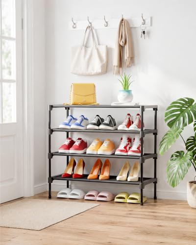 Image of Kitsure Shoe Rack - Non-Woven Shoe Rack Shelf, Shoe Organizer for Closet, Entryway, Garage & Corridor, Stackable Shoe Shelves, X-Large, Black