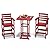 nevilywood 3-Pieces Outdoor Bar Tall Set – 2 Adirondack Chairs wiht Bar Table,HDPE All-Weather Patio Furniture for Balcony, Backyard, Poolside – Red