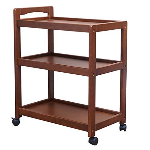 NYTFHMS Honey Color Serving Cart Multifunctional Kitchen Trolley Portable Rolling