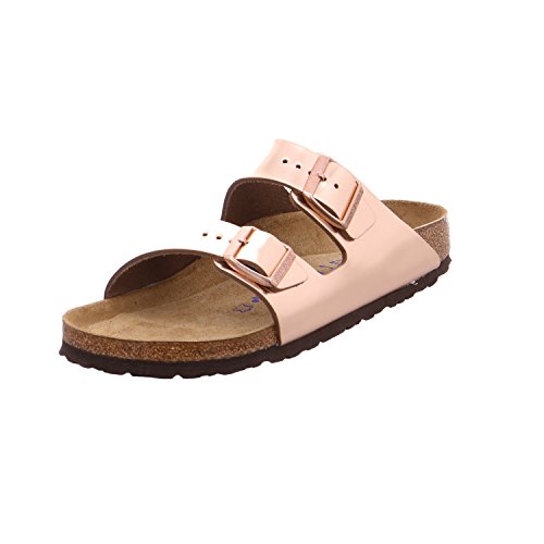Birkenstock(ビルケンシュトック) アリゾナ ソフトフットベッド レザー(ユニ), メタリックコッパー, 5-5.5 Narrow Women/3-3.5 Narrow Men
