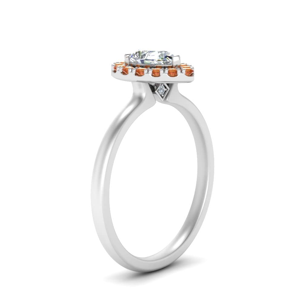 CustomizedGiftsChoose Your Gemstone Simple Pear Halo Diamond CZ Ring sterling silver Pear Shape Halo Engagement Rings Everyday Jewelry Wedding Jewelry Handmade Gifts for Wife US Size 4 to 12