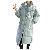 BOXIACEY Womens Long Packable Puffer Winter Jacket Zip Quilted Down Coats Pocket Hooded Outwear Warm