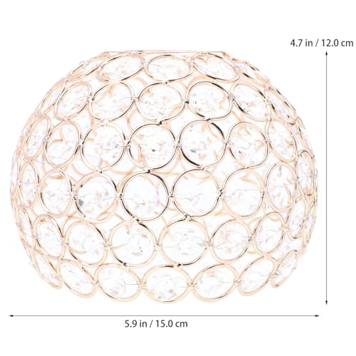 Image of Angoily 6.3 Inch Iron and Rhinestone Lampshade Decorative Ceiling Light Cover for Wall and Floor Lamps