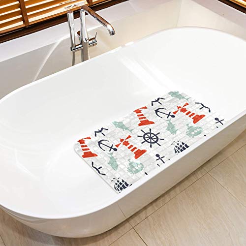 Alfombrillas de baño largas 37x68 cm Bennigiry con diseño de ancla 6