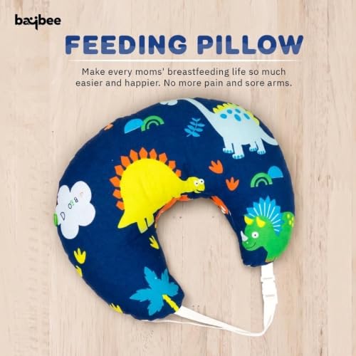 Image of BAYBEE Feeding Pillow for New Born Baby | Breast Feeding Pillow with Removable & Washable Cover | Nursing Pillow for Breastfeeding Support Cushion for Propping, Tummy Time & Sitting for Baby (Blue)
