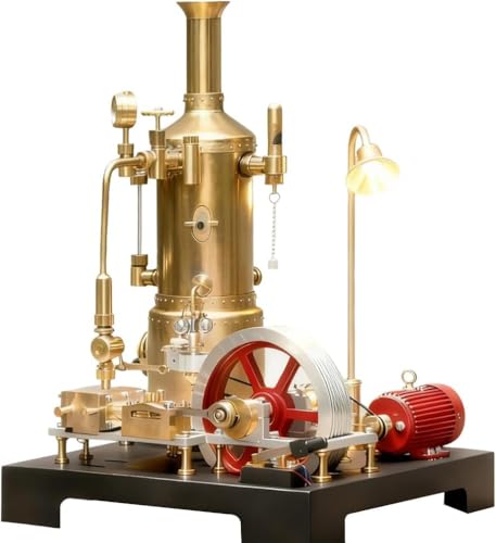 Retrol SE-03 Dampfmaschinen-Modellbausatz 38-teilig komplett aus Metall stationäre Mühlenmaschine mit Vertikalkessel Generator und Lampenständer für Mint-Bildung Heimdekoration und Sammlerstücke