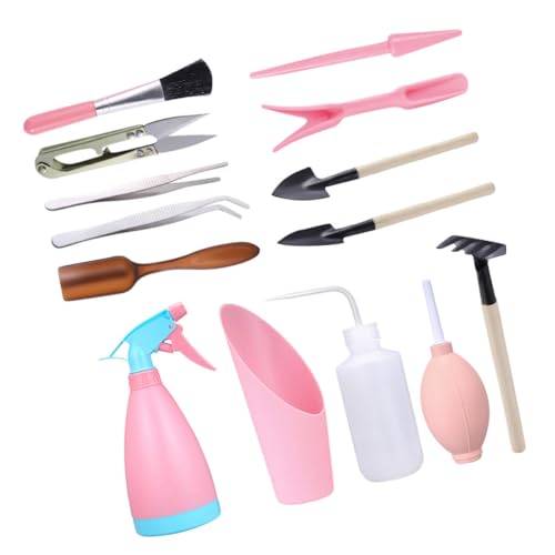 GARIOUANS Kit De Plantation Et Outils De Transplantation pour Jardinage Intérieur, Ensemble 14 Pièces Mini Outils Portables en Plastique Et Fer Antirouille, Adaptés Au Rempotage, Désherbage