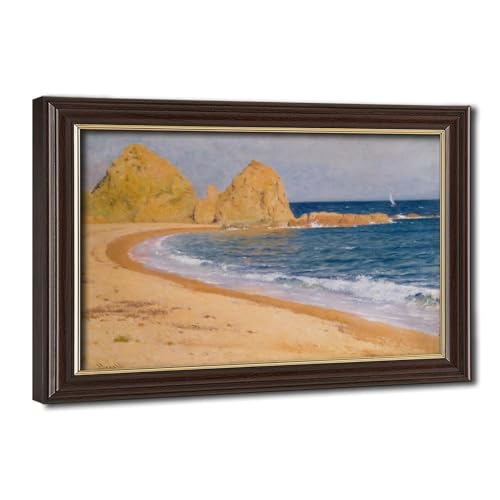 Toile Beach at Tossa De Mar Joan Brull pour habiller un mur vide de bureau