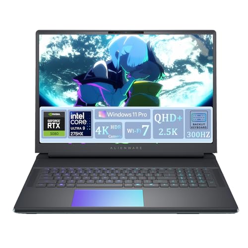 Image of Alienware 18 Area-51 Gaming Laptop | NVIDIA GeForce RTX 5080 16 GB GDDR7 | Intel Ultra 9 275HX (24-Core) | 18 inch QHD+ 300Hz Display | Backlit KB | Windows 11 Pro | Wi-Fi 7 | 64GB DDR5, 8 TB SSD