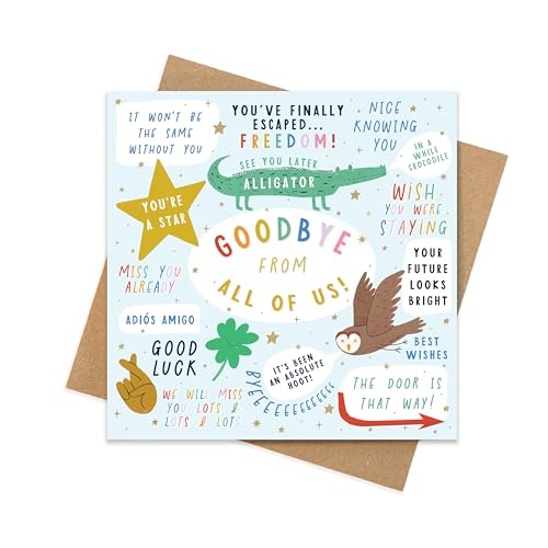 Manta Makes Leaving card goodbye good luck card, retirement new job ...