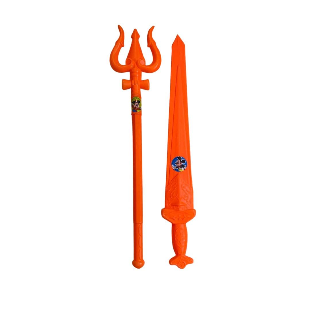 Prapti Mart Plastic 1 Pcs Shiv Trishul & 1 Pcs Sword Toy for Kids/Weapon Role Play Toy/Action Figure Toy/Orange Color (52) (B0CD64BGCF) Amazon Price History, Amazon Price Tracker