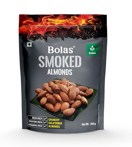 Image of Bolas Smoked Almonds 200g | Smoked Badam | Zero Cholesterol | Rich in Protein | Roasted Crunchy Delicious Healthy Snack | Nuts & Dry Fruits