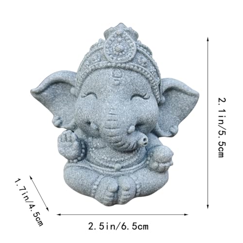 Estatua pequeña de elefante de arenisca para decoración miniatura 6