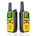 KOMVOX Professional Walkie Talkie USB Rechargeable, Adult Walky Talky for Mountain Stations - Yellow