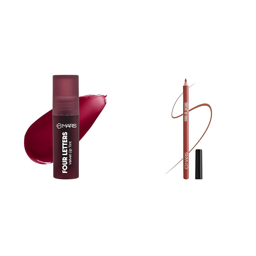 MARS Love Track Velvet Lip Tint (2.8ml) (FOUR LETTER) | Velvet Matte Finish Matte Lip Liner | One Swipe Smooth Application | Long Lasting Lip Pencil (1.4gm) (15-MUDDY BRICK)-image-39
