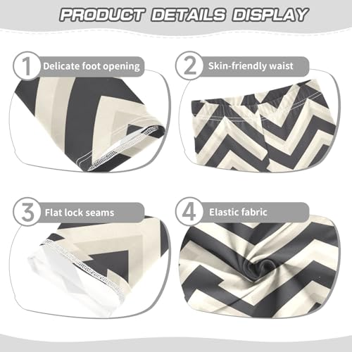 Black and White Stripes Kids Girl's Legging Stretchy High Waisted Workout Pants Exercise3