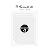 Discagenda Clear Top-opening Pocket [2nd Edition] Compatible with Mini HP (4.6x7in), 3 Pack for Discbound Planner