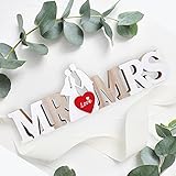 Sunwayi Small Wooden Mr and Mrs Signs for Wedding Table, Sweetheart Table Decoration, Wedding...