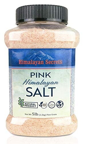 Himalayan Secrets Gourmet Pink Himalayan Salt Bulk Jars - 100% Natural Healthy Salt Packed with Minerals - Kosher Certified (5 LB Fine Jar)