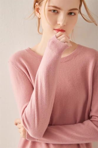 Image of 100% Pure Cashmere Crewneck Sweater for Women Long Sleeve Warm Soft Lightweight Knit Pullover