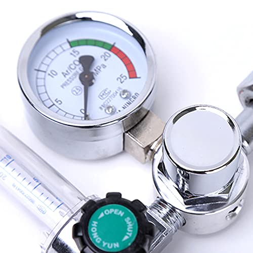 Henniu Regulador de argônio 0-25Mpa CO2 Mig Tig Medidor de vazão Reguladores de gás Medidor de vazão