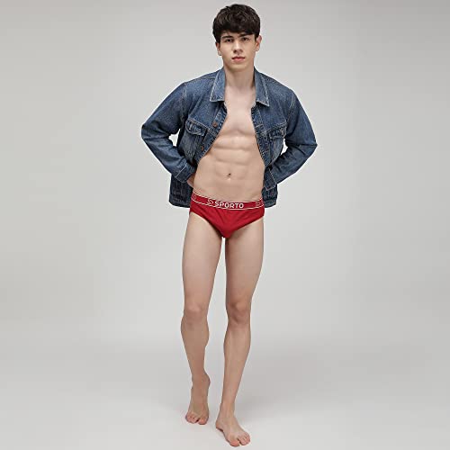 Image of sporto Men's Solid Cotton Brief with Soft Elastic Waistband (Pack of 3) Black