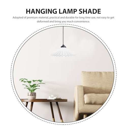 Image of Angoily Ceramic Pendant Lampshade 8.26X8.26X2.36In White Hanging Lamp Cover for Chandelier Ceiling Light and Vanity Lighting