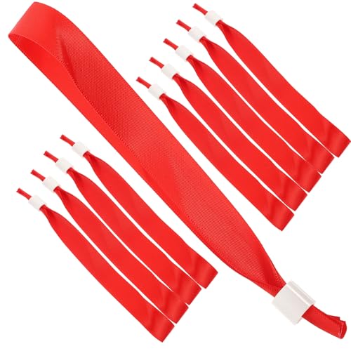 LOLIPPYY Pulseras de Seda Rojas para Eventos 10 Piezas Correa Ajustable para Conciertos y Fiestas Pulseras Ligeras para Muñeca Accesorio Resistente para Actividades Sociales