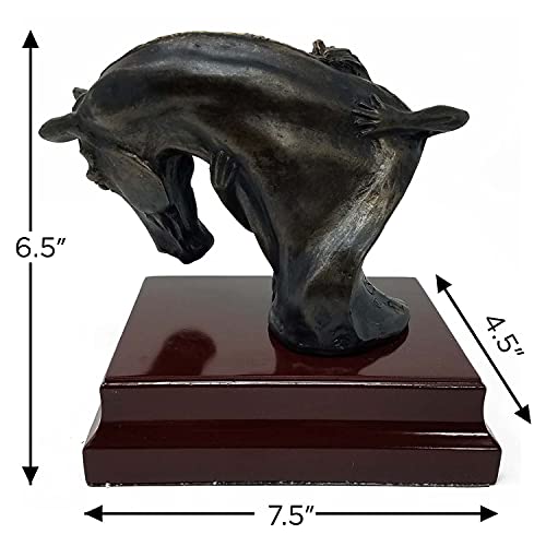 Pgi Traders Mutual Affection Sculpture | Woman With Horse Statue| Art Figurine | Home Décor | Gift For Owners And Lovers | Solid Resin | Bronze Finish #TOP5
