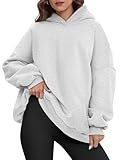 ATHMILE Oversized Sweatshirt for Women Oversized Hoodies Fleece Lined Fall Clothes Outfits Plus Size Y2K Long Sleeve Tops Casual Fashion 2023 Grey