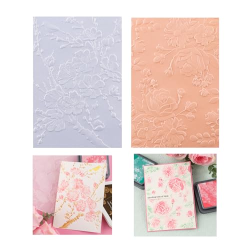 BAOFALI 2PCS 3D Flowers Embossing Folders for Card Making,Embossing Template Paper Card Embossing Stencil for DIY Scrapbooking Photo Album Card Paper Craft Decoration 6.3