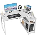 Scrivania Angolare a L 120x80 cm per Computer con Ripiani e Divisori - Compatta per Studio, Lavoro e Gaming, Ideale per Camera da Letto e Ufficio - Design Moderno e Salvaspazio