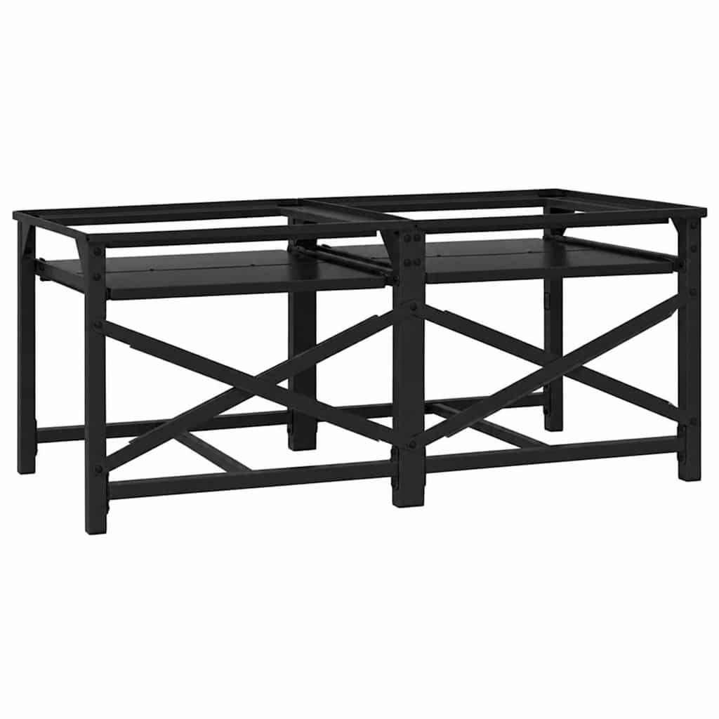 Pedestal para lavadora (2 unidades, 120 x 56 x 52 cm, acero), color negro