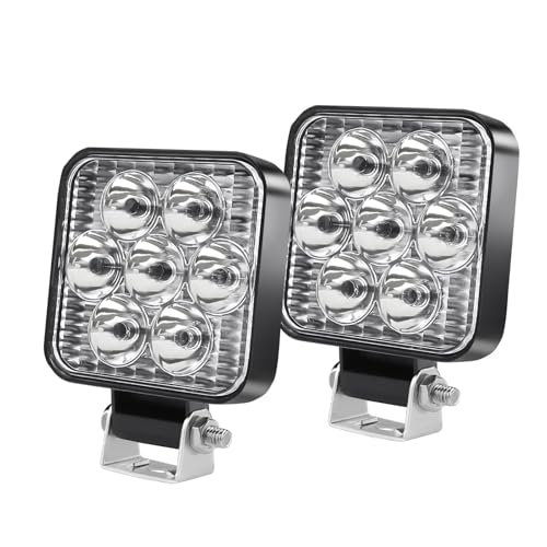 Jumpdy 2.5 inch LED Square Light Bar 2 Pcs, Work Light Square Flood Light, Off Road Vehicle Lights LED Lights for Trucks, Off Road Vehicles, ATVs, UTVs, 4WDs, Boats, etc., Long Lifespan