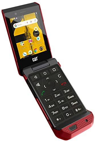 Coque Cat S22 Rabat Évite les Rayures Étui Rigide Fin Rouge
