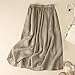bawilom Maxi Skirts for Women Cotton Linen Boho Casual Dressy Fashion Flowy Elastic High Waist A Line Long Skirt Beige