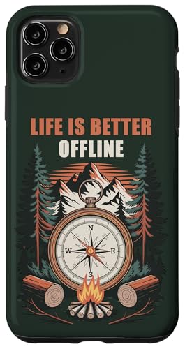Life is Better Offline ? Camping & Hiking Outdoors Nature �X�}�z�P�[�X iPhone 11 Pro Max �p
