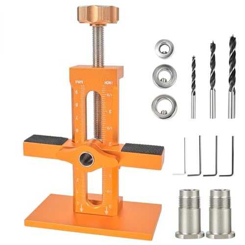 Schranktür Installationspositionierer mit Abnehmbare Standfuß, Schranktüren Bohrschablone mit 3 Bohrern, Cabinet Door Hardware Mounting Jig Positioning Tool den Meisten Schranktüren