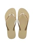 Havaianas Tongs fines à paillettes pour femme, Gris clair, 37/38 EU