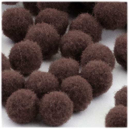 The Crafts Outlet 100-Piece Multi Purpose Pom Poms, Acrylic, 25mm/About 1.0-inch, Round, Coffee Brown